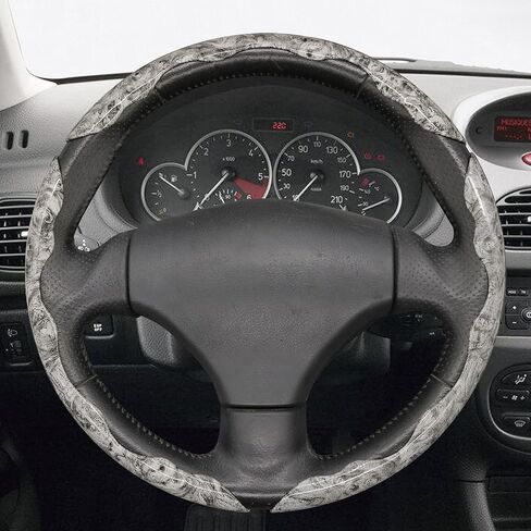 MEWANT 3PCS Grey Carbon Fiber Anti-Skid Steering Wheel Cover Universal Butterfly Segmented Steering Wheel Protector in Saudi Arabia