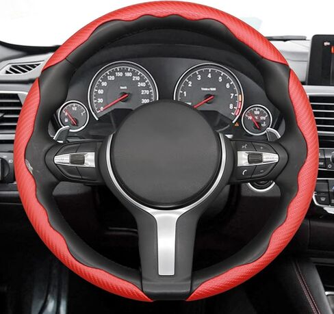 MEWANT 3PCS Grey Carbon Fiber Anti-Skid Steering Wheel Cover Universal Butterfly Segmented Steering Wheel Protector in Saudi Arabia