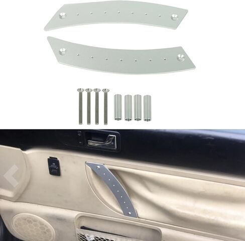 Door Panel Pull Handle Set Compatible with Beetle 1998-2010 Aircraft Grade Aluminium Silver 2 Handles with 4 Screws in Kuwait