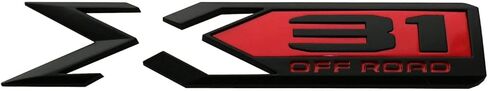 SSDD X31 Off Road Emblem 3D Side Badge Sticker Replacement for 2019-2022 GMC Sierra GM 84682662 (Chrome/Red) (CH-X 31-1) in Saudi Arabia