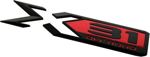 SSDD X31 Off Road Emblem 3D Side Badge Sticker Replacement for 2019-2022 GMC Sierra GM 84682662 (Chrome/Red) (CH-X 31-1) in Saudi Arabia