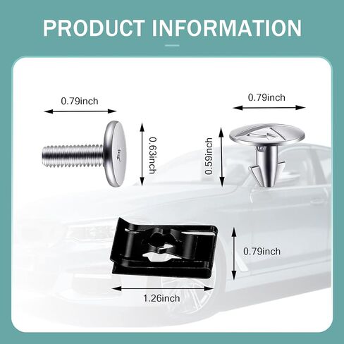 14 PCS Car Engine Cover Lower Pin Screw, OEM 90674-TY2-A01 90105-TBA-A00 Replacement Parts, Engine Splash Shield Bolt Fastener Clamp, Compatible with Honda Accord Civic CRV (Silver & Black) in Saudi Arabia