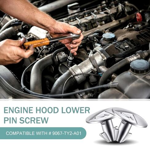 14 PCS Car Engine Cover Lower Pin Screw, OEM 90674-TY2-A01 90105-TBA-A00 Replacement Parts, Engine Splash Shield Bolt Fastener Clamp, Compatible with Honda Accord Civic CRV (Silver & Black) in Saudi Arabia