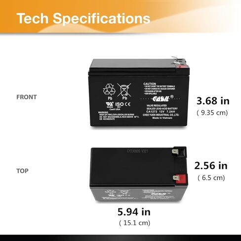 Casil 12V 8Ah Replacement Battery Compatible with APC Back-UPS ES BE550G 2 Pack (I) in Saudi Arabia