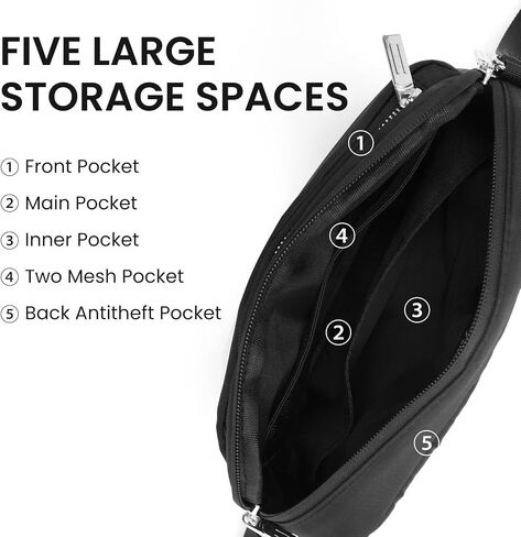 MAMONA Small Crossbody Bags for Women Zipper Fanny Pack Nylon Belt Bag with Adjustable Strap Water Repellent Waist Packs in Saudi Arabia