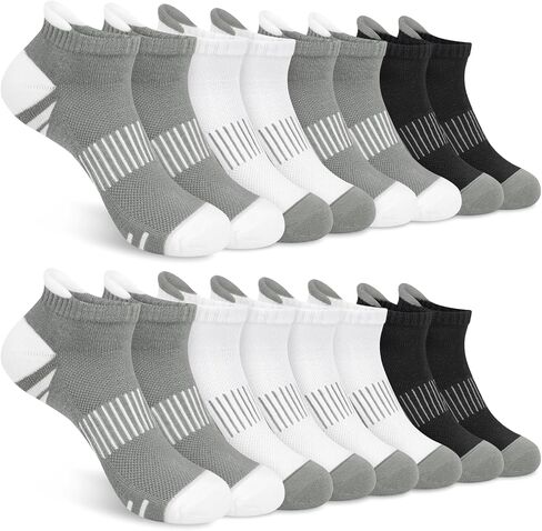 YSense Ankle Socks for Women Men, Thick Cushioned Running Athletic Cotton Socks with Moisture Wicking Low Cut No Show in Kuwait