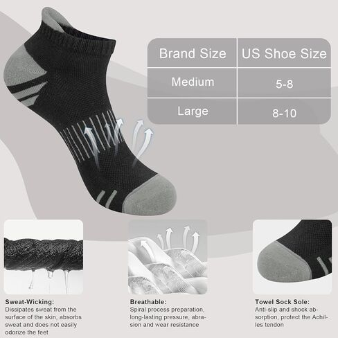YSense Ankle Socks for Women Men, Thick Cushioned Running Athletic Cotton Socks with Moisture Wicking Low Cut No Show in Kuwait