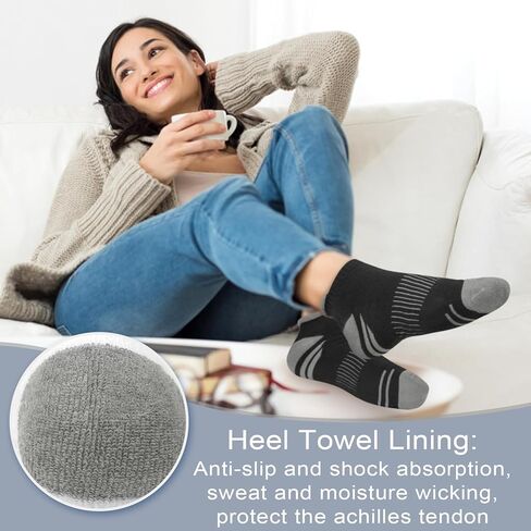 YSense Ankle Socks for Women Men, Thick Cushioned Running Athletic Cotton Socks with Moisture Wicking Low Cut No Show in Kuwait