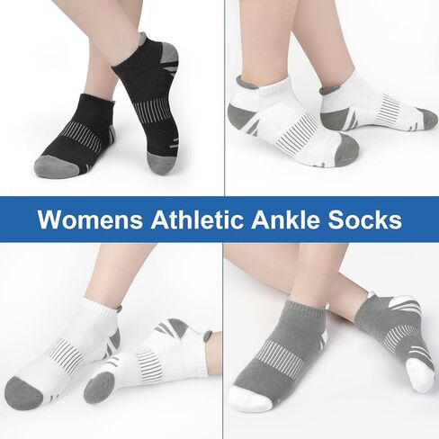 YSense Ankle Socks for Women Men, Thick Cushioned Running Athletic Cotton Socks with Moisture Wicking Low Cut No Show in Kuwait
