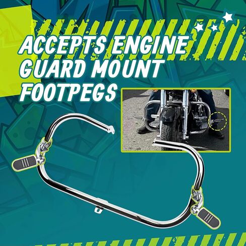 MoKitDora Softail Engine Guard Highway Crash Bar 1.25" Fat for Harley 2000-2017 FL Heritage Softail Classic Deluxe Fat Boy FLSTF Models, Chrome in Saudi Arabia