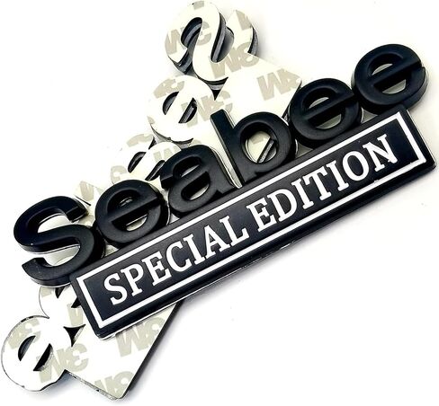 شعار Seabee Special Edition مع لاصق قوي، شعار سيارة Seabee الخاص ثلاثي الأبعاد لشاحنة السيارة البديلة المتوافقة مع المركبات العالمية والسيارات والشاحنات وسيارات الدفع الرباعي (أسود أبيض) in Saudi Arabia