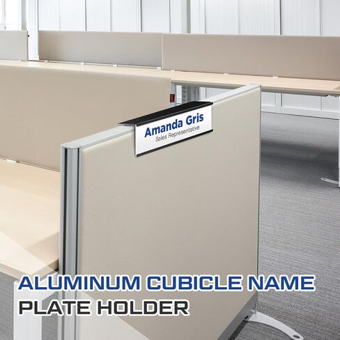 4 Pcs Silver Aluminum Cubicle Name Plate Holders 8 x 2 Inches Business Sign Holder Desk Name Plate Holder for Cubicle Home Library Doors Office Areas in Saudi Arabia