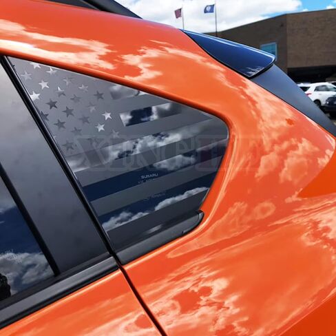 2pcs for 2024 Sub@ru CrossTrek XV Rear Side Window American Flag Decal, Matte Black USA Flag Decal Sticker, Patriotic Decal for Car in Kuwait