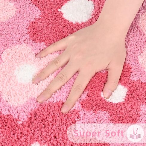 Floral Color Bathroom Rugs, 20"x32" Cute Flower Shaped Bath Mat, Non-Slip Extra Soft and Absorbent Carpet Rug for Floor Tub Shower, Machine Washable, Thick Microfiber Plush Bathmat (Purple) in Saudi Arabia