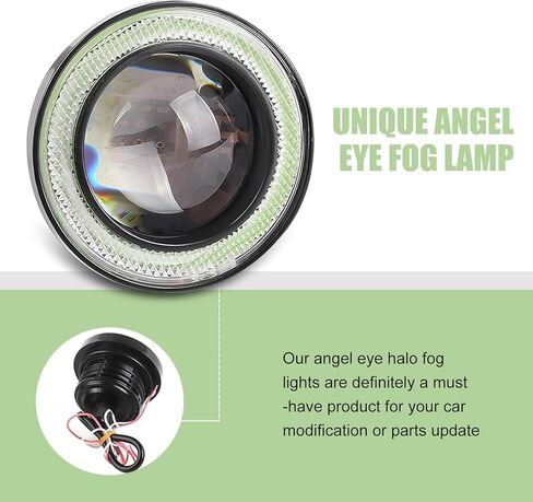 2 PCS Car LED Fog Lights, 3 Inches Halo COB Lens 1200 LM Super Bright Daytime Running Lights, 30 W 50000 H Long Life Improved Fisheye Lights, Universal for Most Cars (Ice Blue) in Saudi Arabia