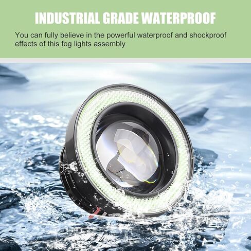2 PCS Car LED Fog Lights, 3 Inches Halo COB Lens 1200 LM Super Bright Daytime Running Lights, 30 W 50000 H Long Life Improved Fisheye Lights, Universal for Most Cars (Ice Blue) in Saudi Arabia
