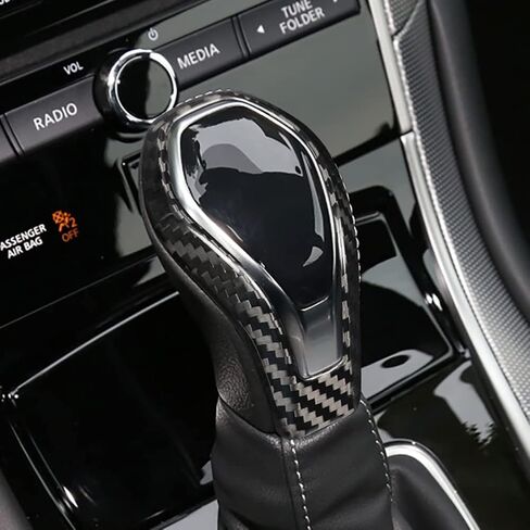 Real Carbon Fiber Gear Shift Knob Cover Shifter Trim fit for Infiniti Q50 2019-2020 Q60 2016-2022 QX60 2016-2020 QX80 2018-2022 (Black) in Saudi Arabia
