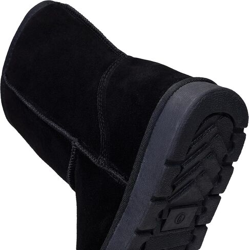 Jousen Men's Winter Boots Suede Snow Boot Leather Mid-calf Shoes Fur Lining in Saudi Arabia