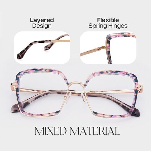 Zeelool Blue Light Glasses Classical Square Glasses Frame for Women Cordaro JGX467298 in Kuwait