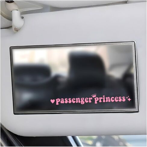 Passenger Princess Sticker, Cute Stickers for Car Window Rearview Mirror, Girls Automotive Window Rearview Mirror Decoration Stickers, Universal Car Accessories (Colorful Laser, Short) in Kuwait