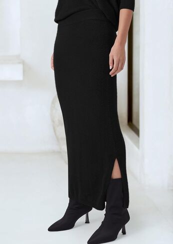 PRETTYGARDEN Women's Two Piece Matching Sweater Sets Knit Long Sleeve Pullover Tops Bodycon Long Maxi Skirts Fall Outfits in Saudi Arabia