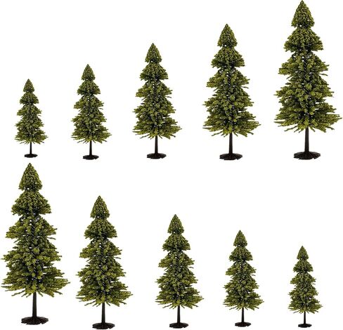 12pcs 1.97-5.9 Inch Green Scenery Landscape Model Cedar Trees Mini Snow Pine Model Trees Train Scenery Landscape Pine Miniature Diorama Trees Mixed Model for Road Architecture Building DIY Décor in Kuwait
