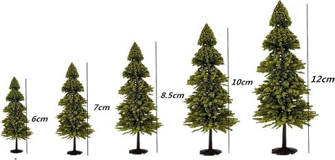 12pcs 1.97-5.9 Inch Green Scenery Landscape Model Cedar Trees Mini Snow Pine Model Trees Train Scenery Landscape Pine Miniature Diorama Trees Mixed Model for Road Architecture Building DIY Décor in Kuwait