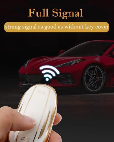 for Tesla Model X Key Fob Cover with Keychain, Full Cover Protection Key Fob Case Premium Soft TPU Smart Remote Key Holder (Ivory) in Kuwait