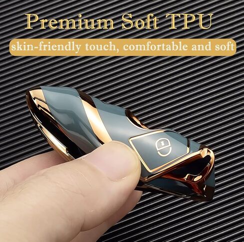 for Tesla Model X Key Fob Cover with Keychain, Full Cover Protection Key Fob Case Premium Soft TPU Smart Remote Key Holder (Ivory) in Kuwait