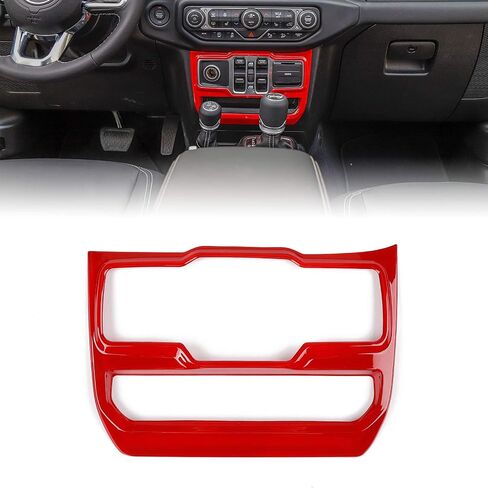 JeCar Red Carbon Fiber Center Console Window Control Panel Trim Cover for 2018-2024 Jeep Wrangler JL JLU Gladiator JT Interior Accessories in Kuwait