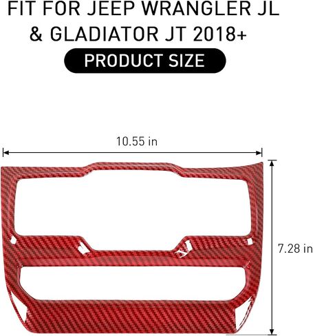 JeCar Red Carbon Fiber Center Console Window Control Panel Trim Cover for 2018-2024 Jeep Wrangler JL JLU Gladiator JT Interior Accessories in Kuwait