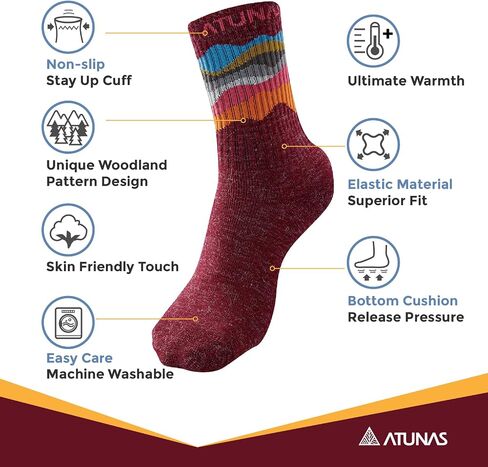 3 Pack Warm Thermal Socks for Men Women, Hiking Socks, Hunting Socks, Thick Screw Winter Boot Socks for Cold Weather in Saudi Arabia