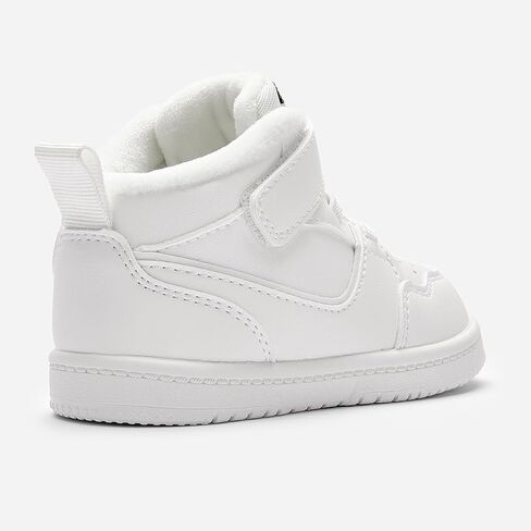 Balabala Baby Toddler Boys Warm High Top Sneakers, White Fashion Anti-Slip Walker Shoes for Autumn Winter in Saudi Arabia