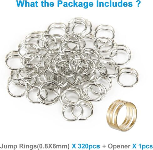 YHYZ 8mm Jump Rings (320pcs, Silver), Metal Connector for Jewelry Making Keychains Charms DIY in Saudi Arabia