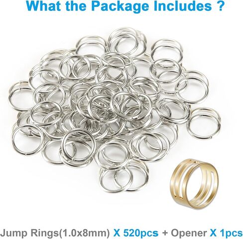YHYZ 8mm Jump Rings (320pcs, Silver), Metal Connector for Jewelry Making Keychains Charms DIY in Saudi Arabia
