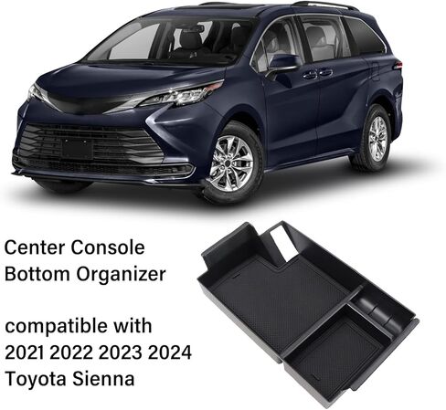 صينية تنظيم وحدة التحكم المركزية متوافقة مع 2021 2022 2023 2024 وحدة التحكم سيينا أسفل صندوق تخزين حامل مقصورة إدراج الملحقات (مقصورتان للتخزين) in Kuwait