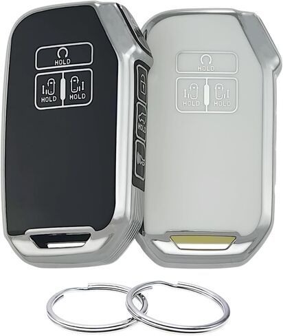 TPU Key Fob Cover Compatible with 2024 2023 2022 2021 2020 Kia Carnival Cadenza (Black/White) in Kuwait