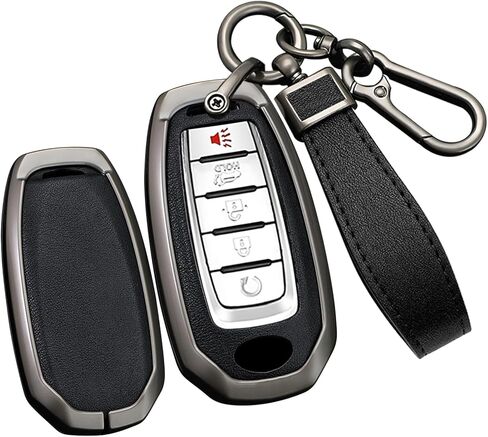 5-button Car Key Fob Cover Fit For Infiniti Key Case Protector Keychain Holder Fit For Q50 Q60 QX50 QX55 QX60 Black in Kuwait