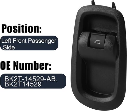 X AUTOHAUX Passenger Power Window Switch for Ford Transit Mk8 2014-2020 Custom 2012+ BK2T-14529-AB BK2T14529 Door Power Window Control Switch Regulator Button Black in Saudi Arabia
