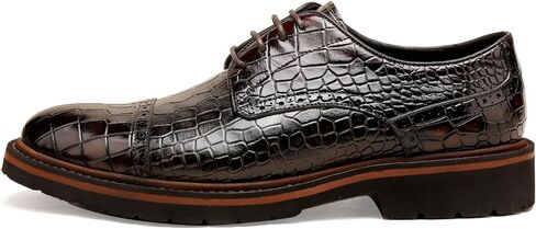 Loafers for Men,Leather Crocodile Pattern Oxfords Lace Up Business Formal Brogue Dress Shoes in Saudi Arabia