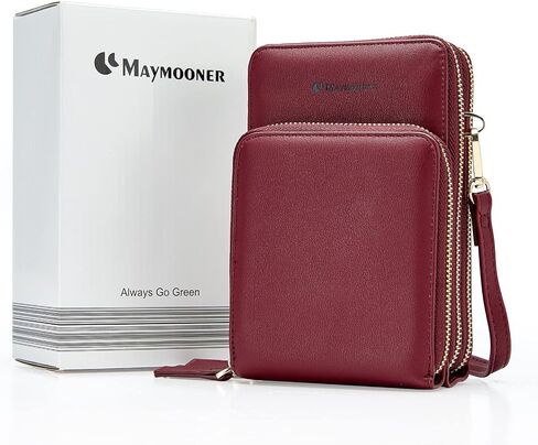 MAYMOONER Cell Phone Purse for Women, Small Crossbody Bag PU Leather with Card Slots Multiple Zipper Closure in Kuwait