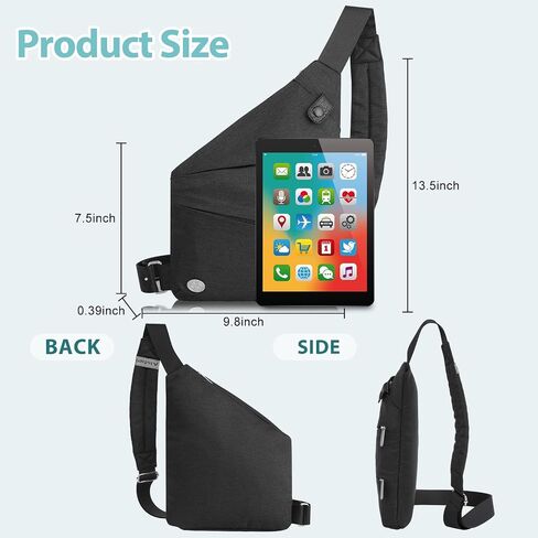 Aisbei Anti Theft Travel Bag Waterproof Crossbody Bags for Women Slim Sling Bag for Men Theft Proof Crossbody Bag in Saudi Arabia
