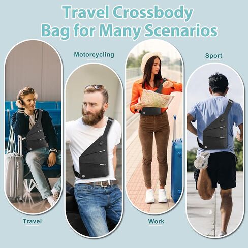 Aisbei Anti Theft Travel Bag Waterproof Crossbody Bags for Women Slim Sling Bag for Men Theft Proof Crossbody Bag in Saudi Arabia