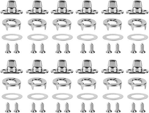 12 Sets Marine Grade Twist Lock Fasteners, Turn Button Fasteners, Turn Button Eyelet and Stud, Common Sense Fasteners Nickel Plated for Boats RVs Caravans Eyelets Turn Buttons, with 24 Screws in Saudi Arabia