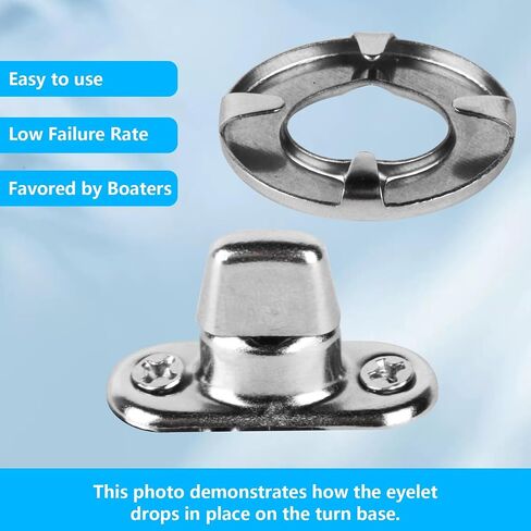 12 Sets Marine Grade Twist Lock Fasteners, Turn Button Fasteners, Turn Button Eyelet and Stud, Common Sense Fasteners Nickel Plated for Boats RVs Caravans Eyelets Turn Buttons, with 24 Screws in Saudi Arabia