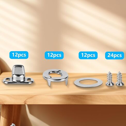12 Sets Marine Grade Twist Lock Fasteners, Turn Button Fasteners, Turn Button Eyelet and Stud, Common Sense Fasteners Nickel Plated for Boats RVs Caravans Eyelets Turn Buttons, with 24 Screws in Saudi Arabia