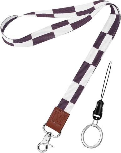 Key Lanyard, Soft Lanyard for Keys for Women Men, Neck Keychain Lanyard for Id Badges Phone, Black in Saudi Arabia