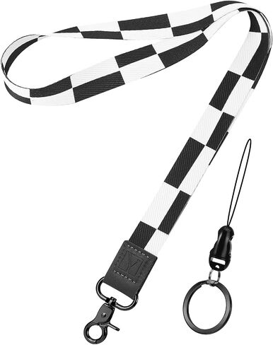 Key Lanyard, Soft Lanyard for Keys for Women Men, Neck Keychain Lanyard for Id Badges Phone, Black in Saudi Arabia