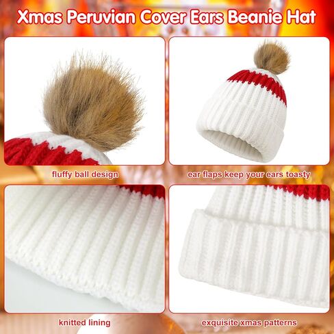2 Pack Women Beanie Hat Winter Pom Pom Warm Skull Cap Trendy Knit Hat in Kuwait