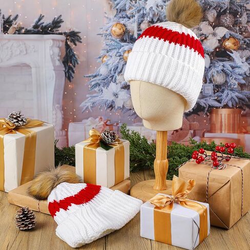 2 Pack Women Beanie Hat Winter Pom Pom Warm Skull Cap Trendy Knit Hat in Kuwait